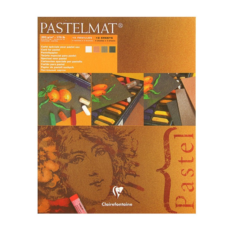 Блок бумаги для пастели Clairefontaine "Pastelmat" 24х30, 12л, 360гр/м, 4 цвета (96007С)