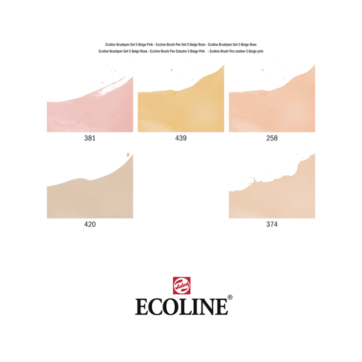Набор акварельных маркеров "Ecoline" 5 цветов (бежевые цвета)