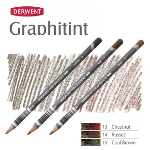 Комплект карандашей акварельных Derwent "Graphitint" Шоколадные оттенки (№15, 14, 13)