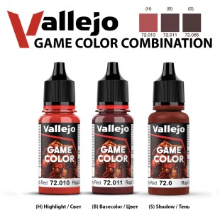 Набор красок для моделизма Vallejo "Game Color" 3 штуки (№010, 011, 065) по 18мл