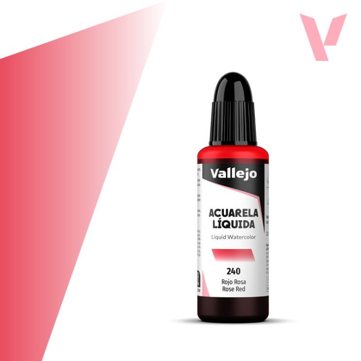 Жидкая акварель Vallejo "Acuarela Liquida" 240 Rose Red, 32 мл