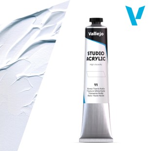 Акрил Vallejo "Studio" 11 Titanium White Rutile (Белила титановые), 58мл