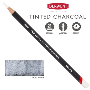 Карандаш угольный Derwent "Tinted Charcoal" TC21 White (Белый)