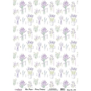 Рисовая карта для декупажа Cadence "Rice paper" 30х42см, RDP393 лаванда