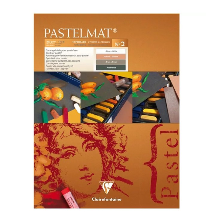 Блок бумаги для пастели Clairefontaine "Pastelmat" 30х40, 12л, 360гр/м, 4 цвета (96008С)