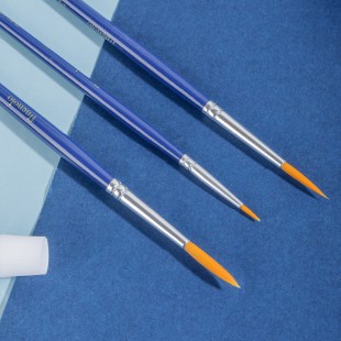 Комплект кистей для рисования синтетика круглая мягкая "Finenolo" на короткой ручке (4 штуки)