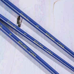 Комплект кистей для рисования синтетика круглая мягкая "Finenolo" на короткой ручке (4 штуки)