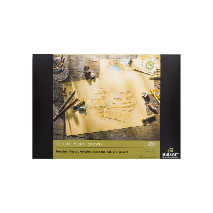 Блок бумаги для пастели "Rembrandt" А4, 30л, 160гр/м² ( коричн. тона)