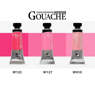Гуашь Shinhan "Designers GOUACHE" 3 розовых оттенка (№125, 127, 010)