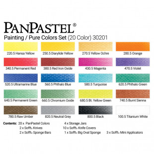 Набор сухой пастели PanPastel "Pure Colors" 20 цветов PP30201