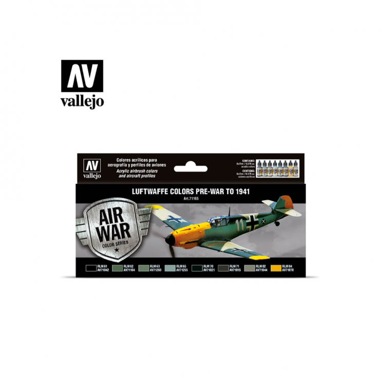 Набор 8 красок Model Air "Luftwaffe colors pre-war to 1941" 71.165