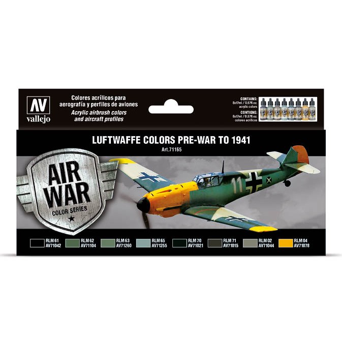 Набор 8 красок Model Air "Luftwaffe colors pre-war to 1941" 71.165