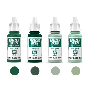 4 краски акриловые "Panzer Aces" №319, 308, 323, 331