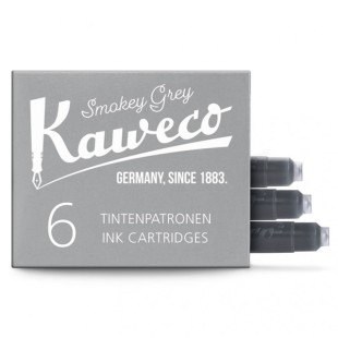 Картридж для перьевой ручки "KAWECO" smokey grey, 6 штук