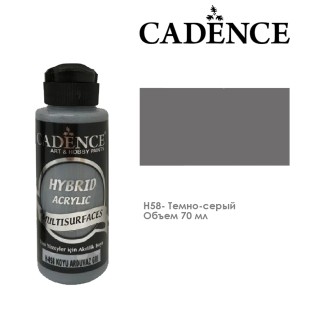 Краска акриловая Cadence "Hybrid" 70мл №H58 темно-серый