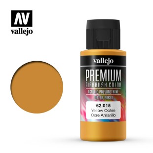 Краска для аэрографии Vallejo "Premium" цвет 62.015 (Yellow Ochre), 60 мл