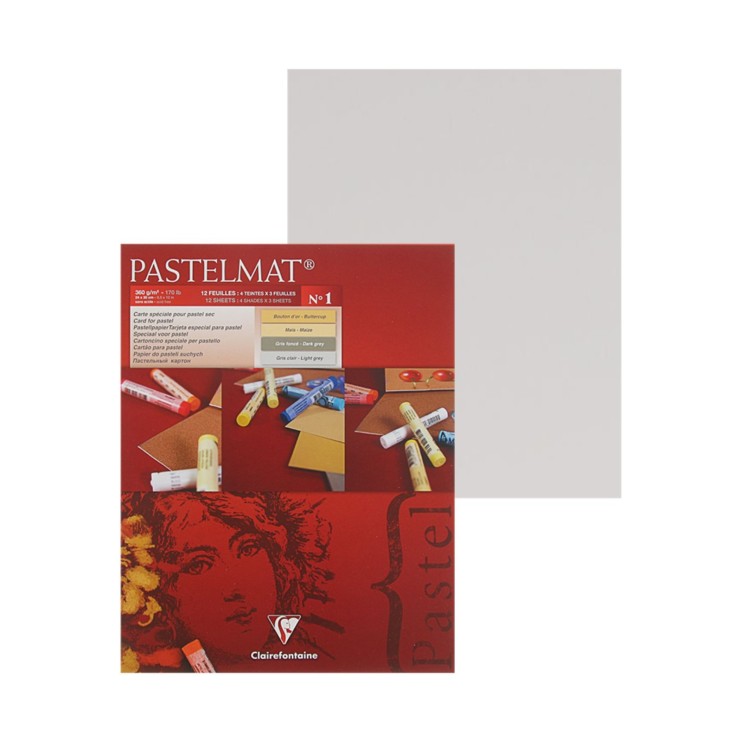 Блок бумаги для пастели Clairefontaine "Pastelmat" 24х30, 12л, 360гр/м, 4 цвета (96017С)