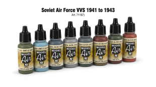 Набор 8 красок Model Air "Soviet Air Force VVS 1941 to 1943" 71.197
