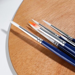 Комплект кистей для рисования синтетика круглая жесткая "Finenolo" на длинной ручке (6 штук)