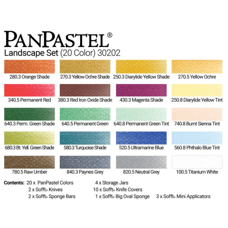 Набор сухой пастели PanPastel "Landscape" 20 цветов PP30202