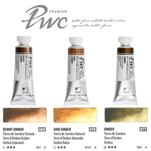 Краска акварельная SH "PWC" 3 тубы (№669, 670, 677) по 15мл