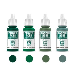 4 краски акриловые "Panzer Aces" №334, 346, 348, 338