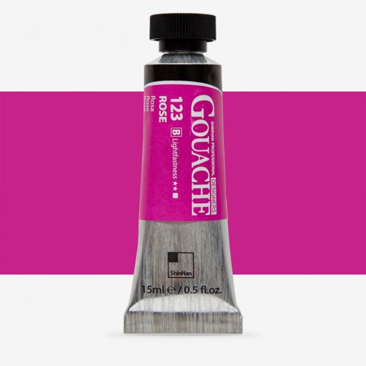 Гуашь Shinhan "Designers GOUACHE" №123(B) Rose (Роза), туба 15мл