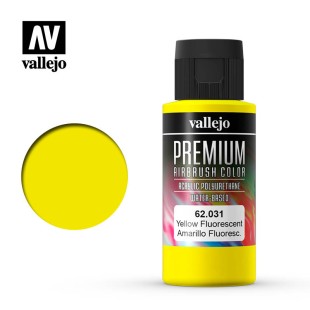 Краска для аэрографии Vallejo "Premium" цвет 62.031 (Fluorescent Yellow), 60 мл