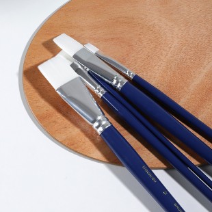 Комплект кистей для рисования синтетика плоская "Finenolo" на длинной ручке (6 штук)