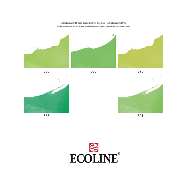 Набор акварельных маркеров "Ecoline" 5 цветов (зеленые цвета)