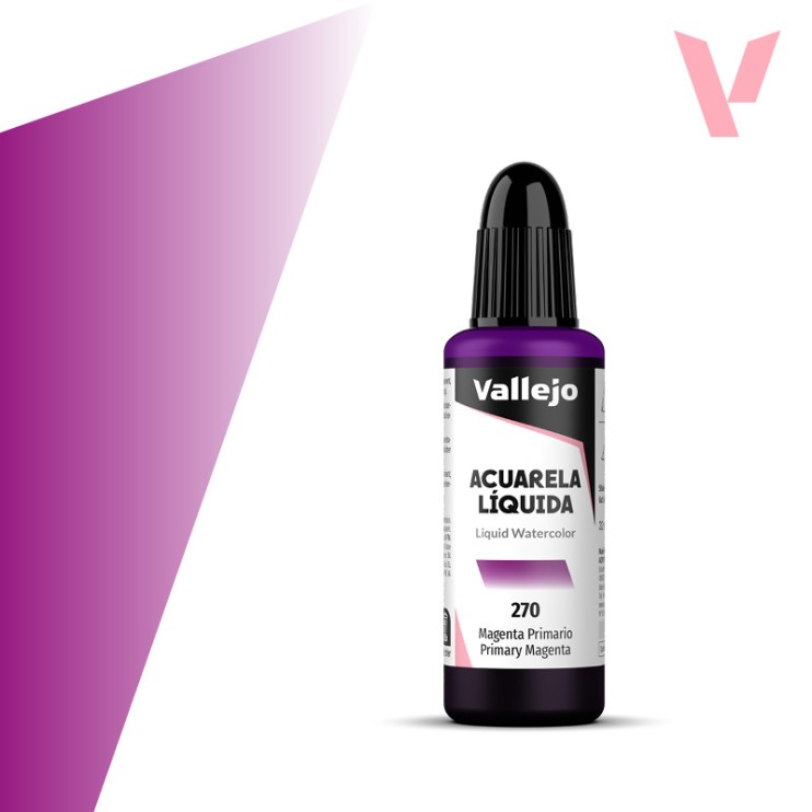 Жидкая акварель Vallejo "Acuarela Liquida" 270 Primary Magenta, 32 мл