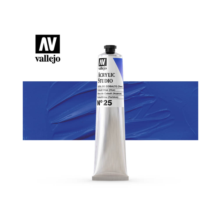 Акриловая краска Vallejo "Studio" #25 Cobalt Blue (Кобальт синий имитация), 58мл