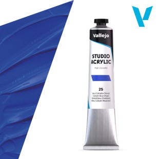 Акрил Vallejo "Studio" 25 Cobalt Blue (Кобальт синий имитация), 58мл