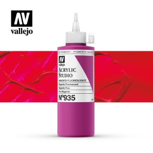 Акриловая краска Vallejo "Studio" #935 Fluorescent Magenta (Маджента флюоресцентный), 200мл