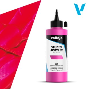 Акрил Vallejo "Studio" 935 Fluorescent Magenta (Маджента флюо), 200мл