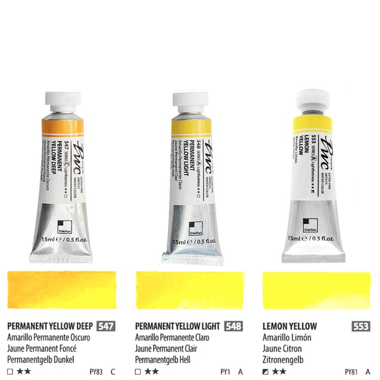 Краска акварельная SH "PWC" 3 тубы (№547, 548, 553) по 15мл