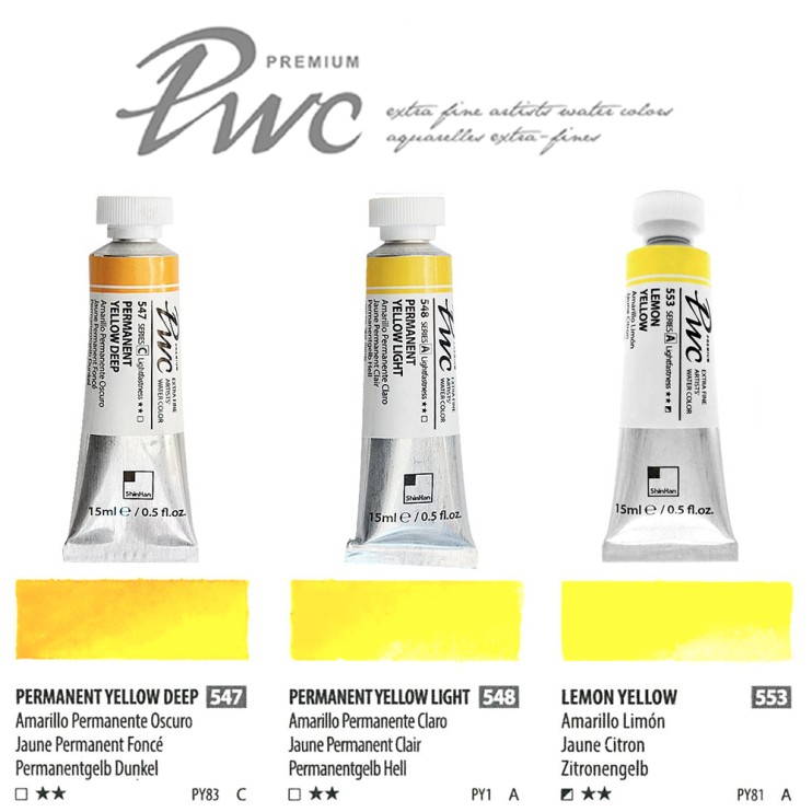 Краска акварельная SH "PWC" 3 тубы (№547, 548, 553) по 15мл