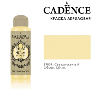 Краска акриловая Cadence "Style Matt" 120 мл №S9009 светло-желтый