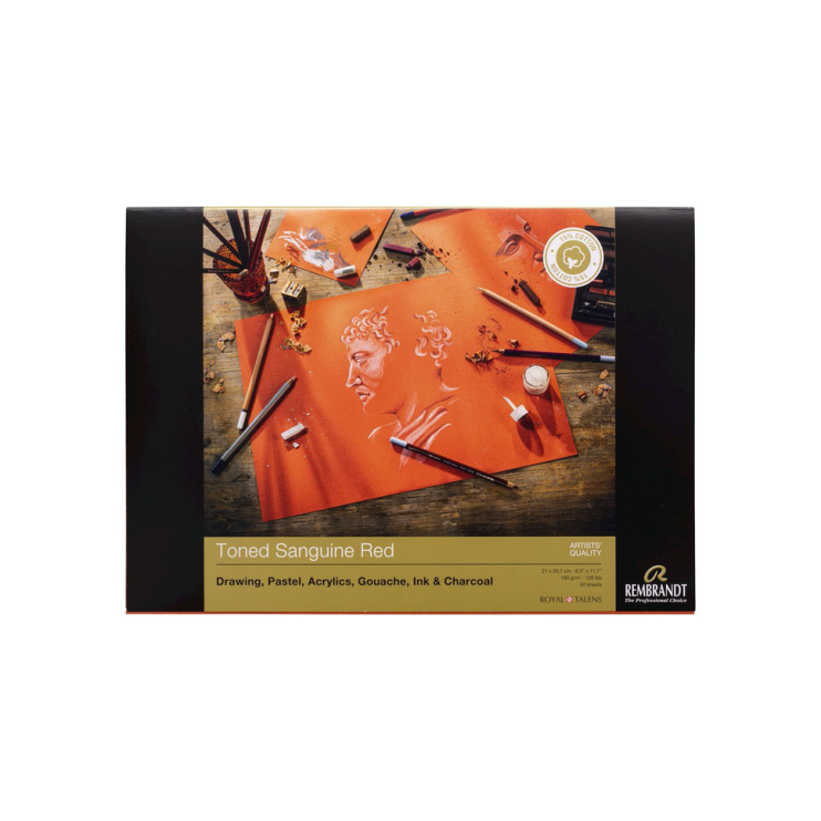 Блок бумаги для пастели Rembrandt "Toned Sanguine Red" 21x29,7см, 50л, 180гр/м²