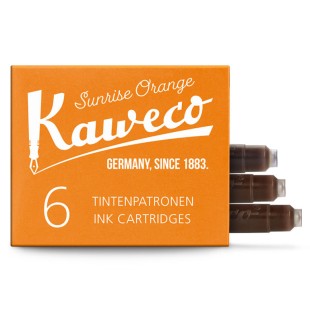 Картридж для перьевой ручки "KAWECO" оранжевый, 6 штук