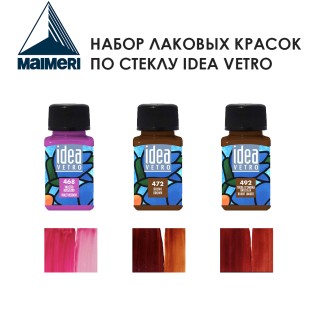 Набор красок лаковых по стеклу Maimeri "Idea Vetro" 60мл, №11 Combination, 3 штуки