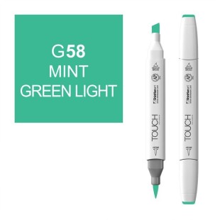Маркер Touch Twin "Brush" цвет G58 (светло-зеленая мята)