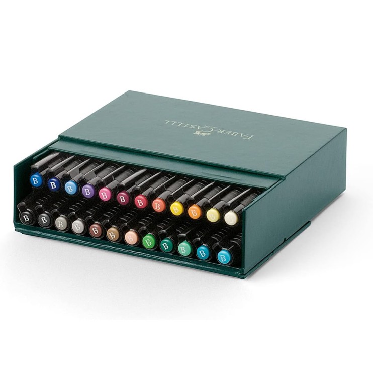 Набор капиллярных ручек Faber-Castell "Pitt Artist Pen" 24 штуки в коробке (кожзам)