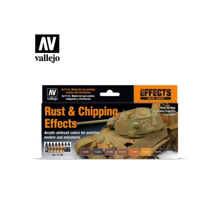 Набор 8 красок Model Air "Rust & Chipping Effects" 71.186
