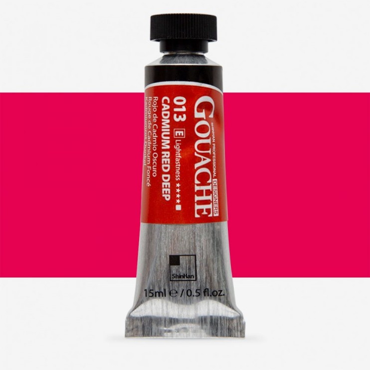 Гуашь Shinhan "Designers GOUACHE" №013(E) Cadmium red deep (Кадмий красный темный), туба 15мл