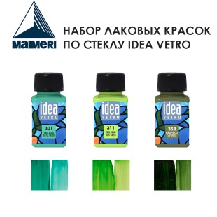 Набор красок лаковых по стеклу Maimeri "Idea Vetro" 60мл, №12 Combination, 3 штуки