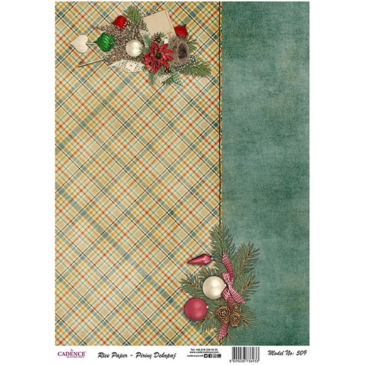 Рисовая карта "Rice paper" 30х42см, RDP509 новогодние композиции и фон