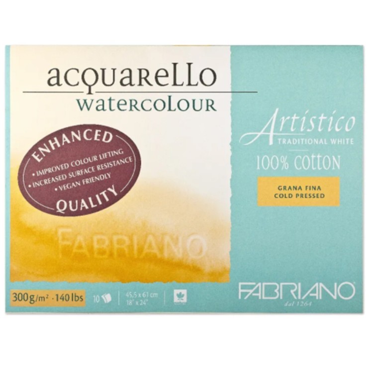 Склейка для акварели Fabriano "Artistico" 45x61см, 10л, 300гр/м² (сold pressed) (19014561)