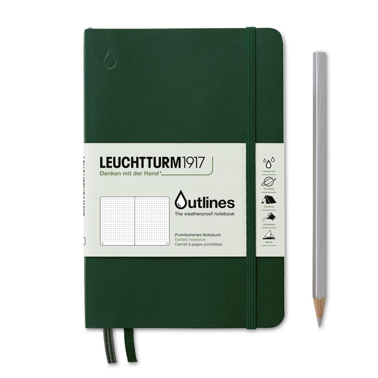 Блокнот непромокаемый в точку Leuchtturm1917 "Outlines" B6, 44л, 150гр/м², мягкая обложка, Зелёно-голубой (363020)