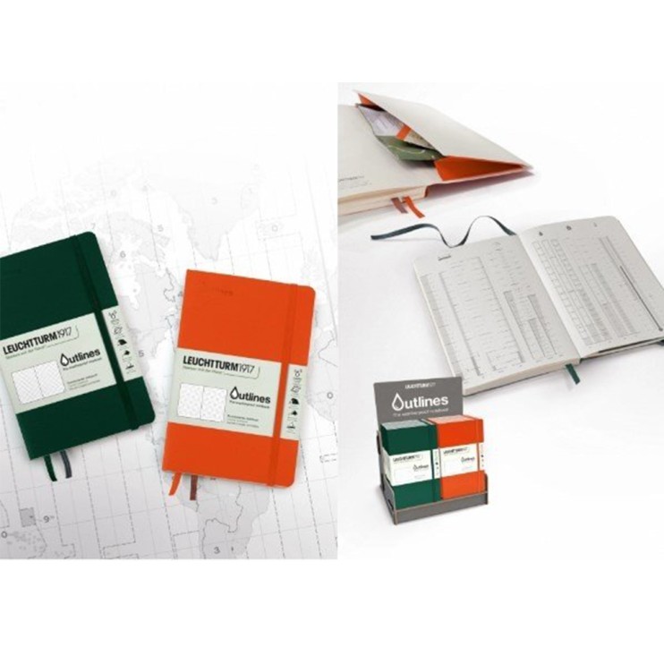 Блокнот непромокаемый в точку Leuchtturm1917 "Outlines" B6, 44л, 150гр/м², мягкая обложка, Зелёно-голубой (363020)